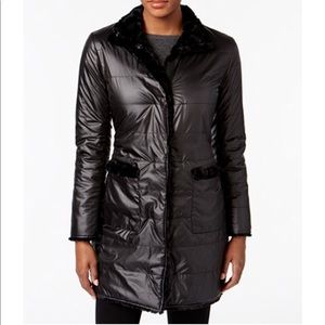 Via Spiga Faux Fur Reversible Coat 
